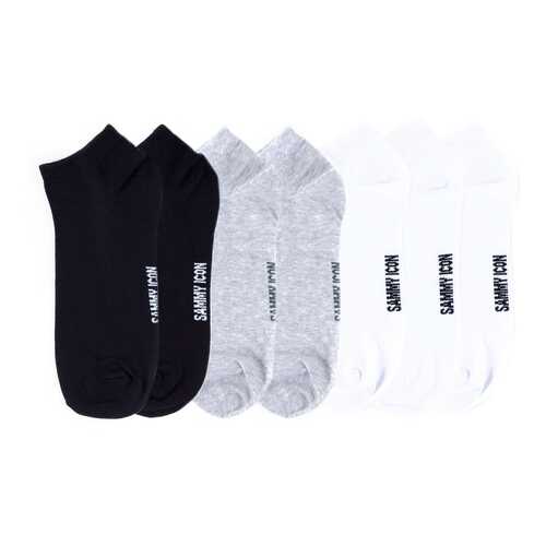 Комплект однотонных носков Sammy Icon Ankle Solid - 7 Pair Set - Black/Grey/White в Милавица